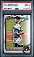 Graded 2022 Topps Bowman Draft Jacob Misiorowski #BD132 Rookie RC Baseball Card PSA 10 Gem Mint