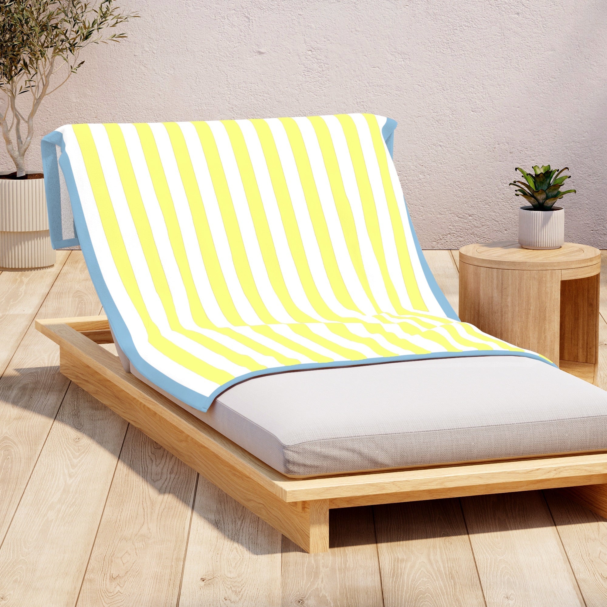 Oversized Striped Border Cabana Beach Towels - Santa Cruz