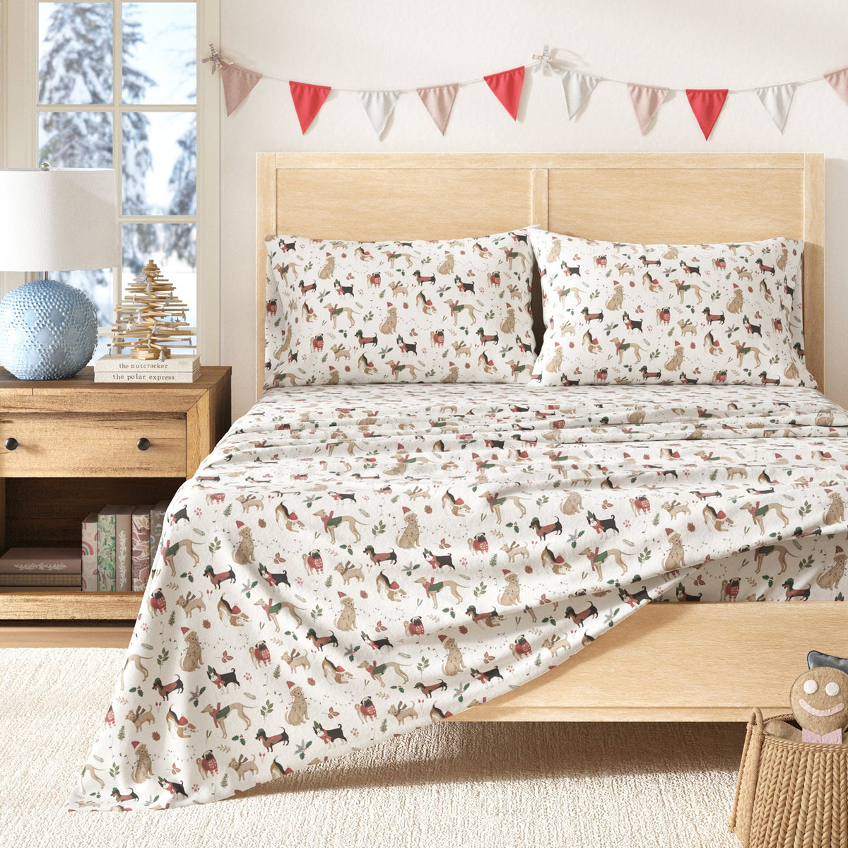 Turkish Cotton Christmas Flannel Sheet - Whittaker Collection