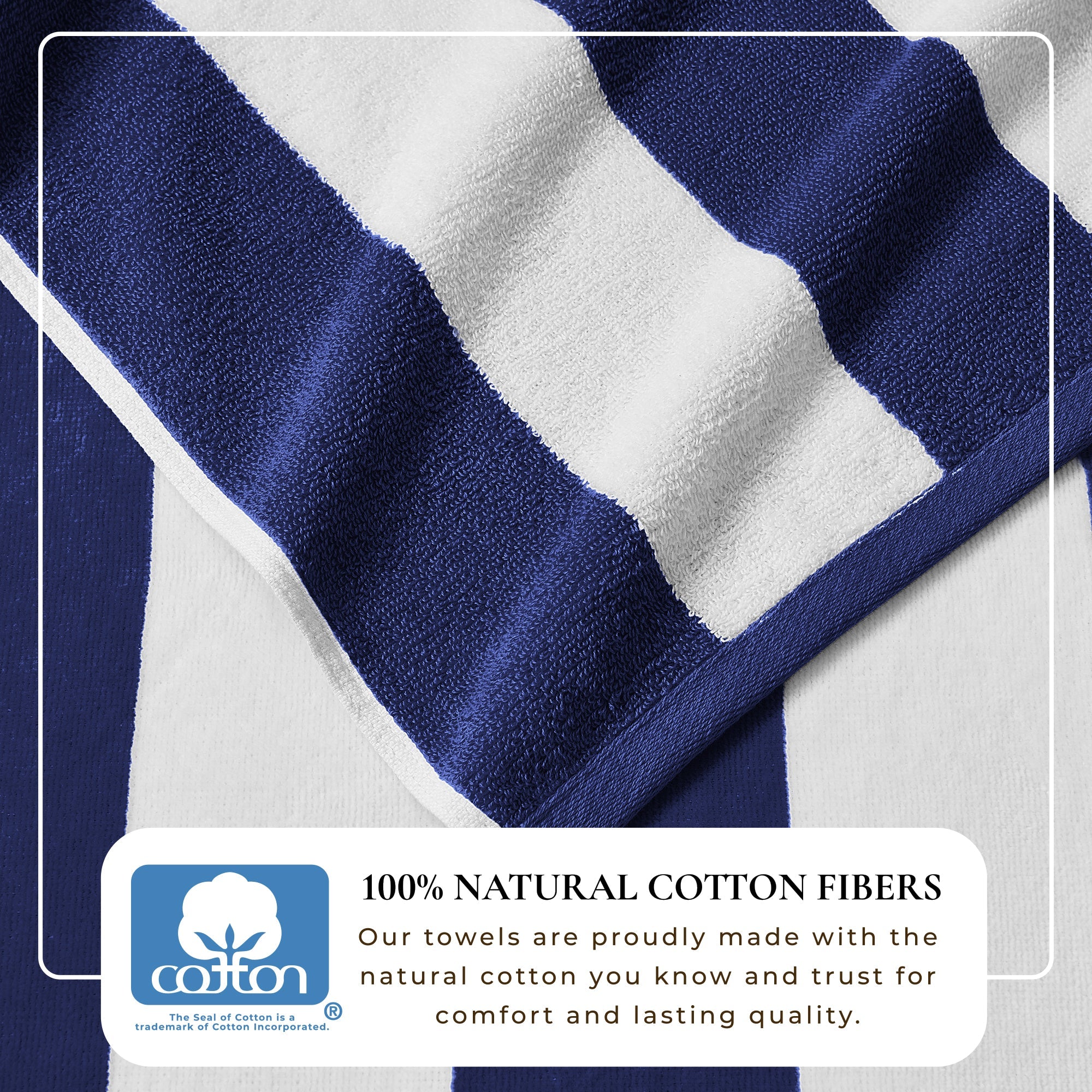 Cotton Velour Cabana Stripe Beach Towel - Novia Collection.
