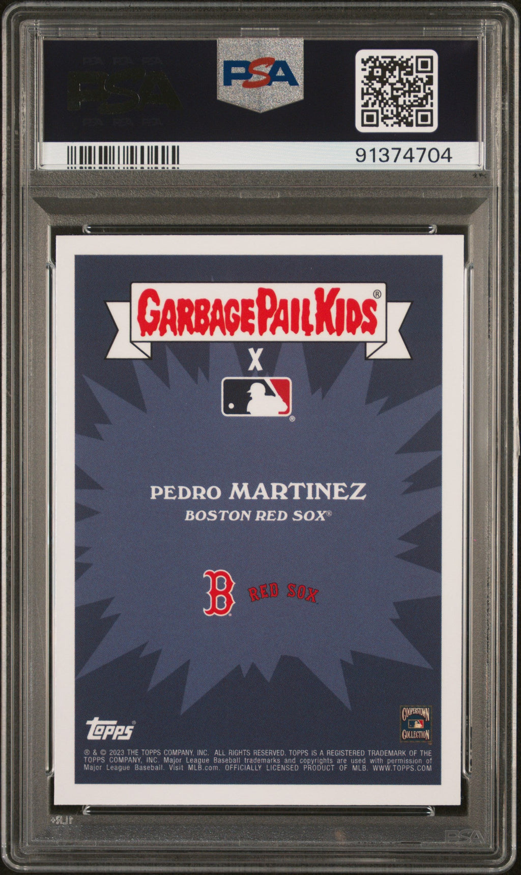 Graded 2023 Topps Garbage Pail Kids Pedro Martinez #8B Bobbled Martinez Baseball Card PSA 10 Gem Mint