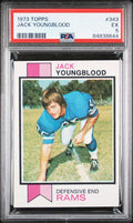 Graded 1973 Topps Jack Youngblood #343 Rookie RC Football Card PSA 5 Excellent