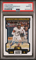 Graded 2023 Panini Score Christian Gonzalez #381 Autograph Rookie RC Football Card PSA 10 Gem Mint