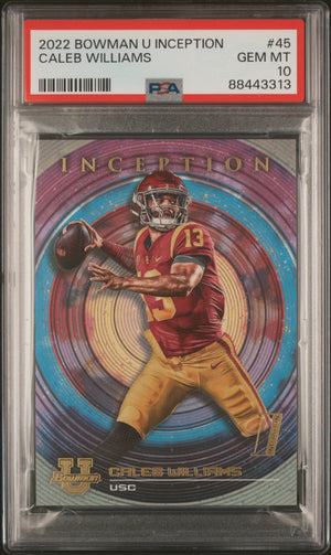 Graded 2022 Topps Bowman U Inception Caleb Williams #45 Rookie RC Football Card PSA 10 Gem Mint