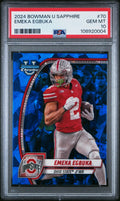 Graded 2024 Topps Bowman U Sapphire Emeka Egbuka #70 Rookie RC Football Card PSA 10 Gem Mint