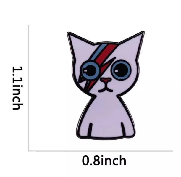Ziggy Stardust Kitty David Bowie Enamel Pins small, durable, high quality accessories