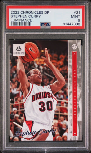 Graded 2022 Panini Chronicles Draft Picks Stephen Curry #21 Luminance Basketball Card PSA 9 Mint