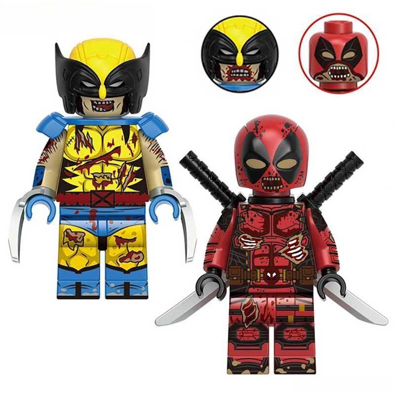 Zombie Deadpool & Wolverine SET OF 2 Marvel MCU Minifigure Toy