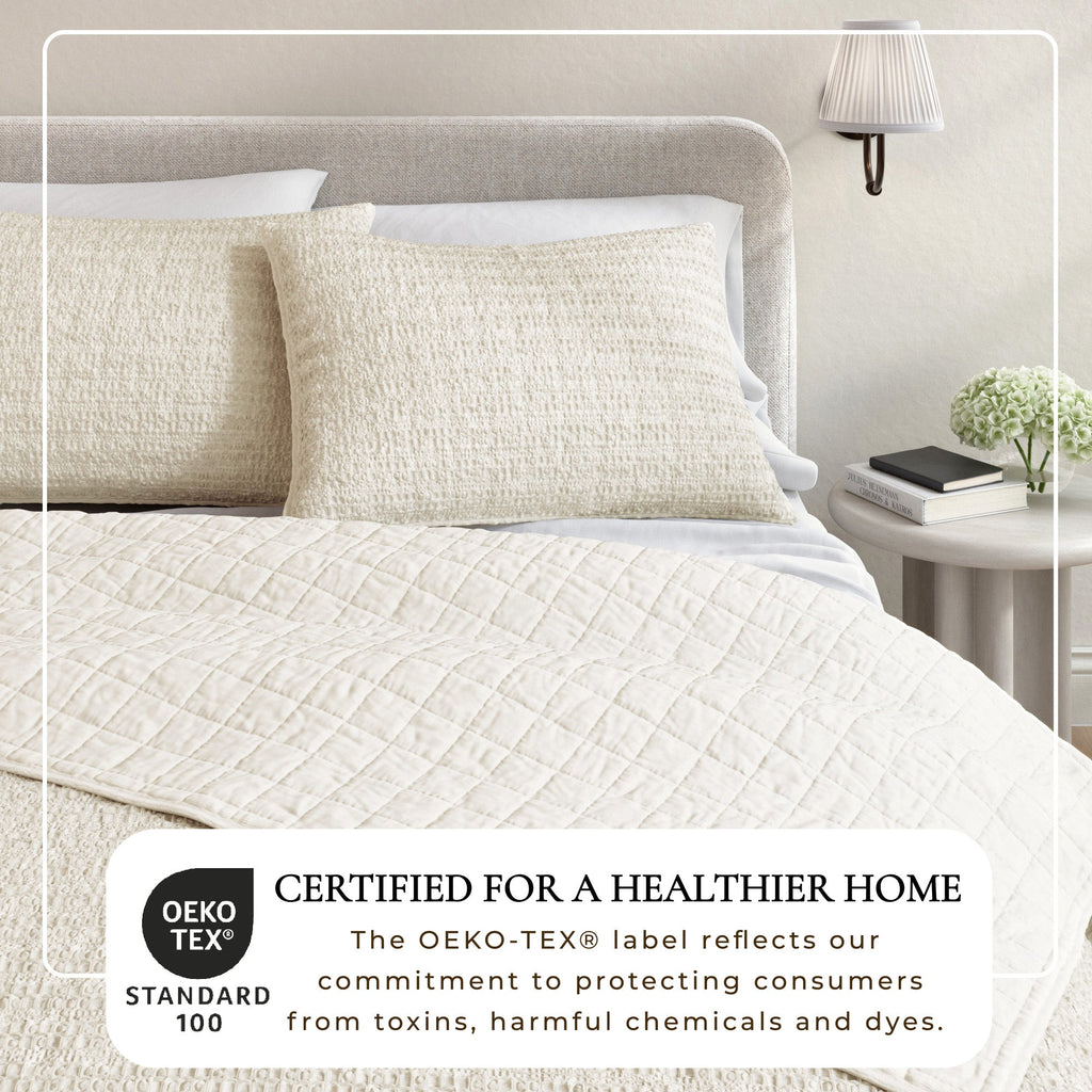 100% Cotton Honeycomb Waffle Garment Washed Quilt Set - Genevieve Collection