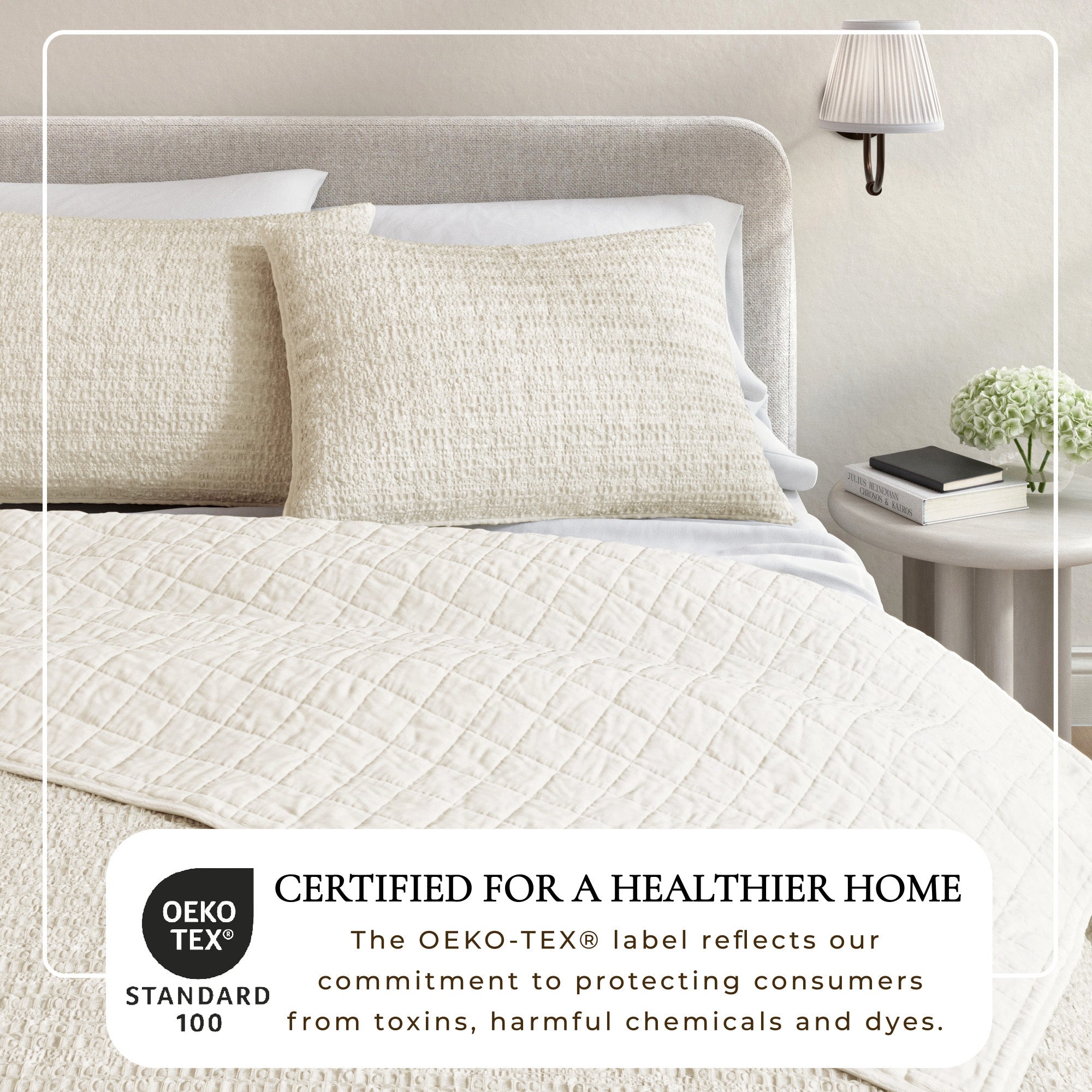 100% Cotton Honeycomb Waffle Garment Washed Quilt Set - Genevieve Collection